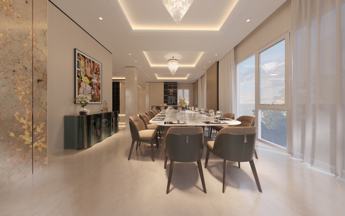 3D rendering of dining area