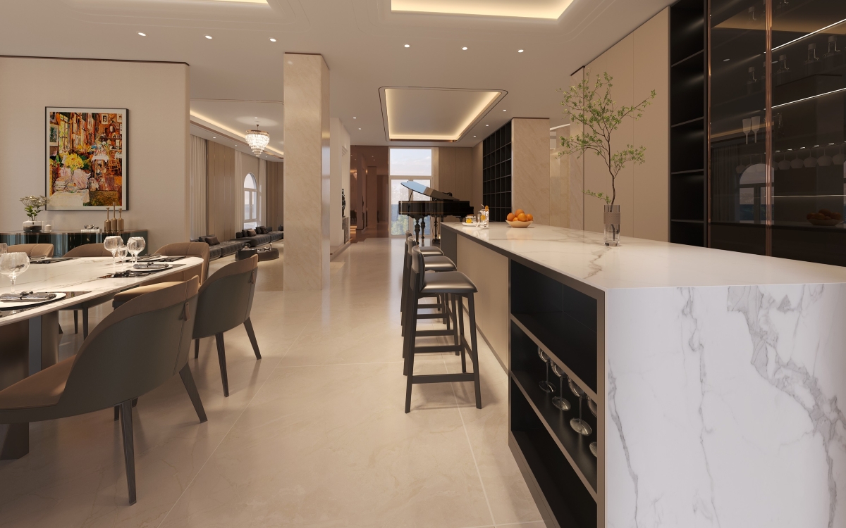3D rendering of dining area