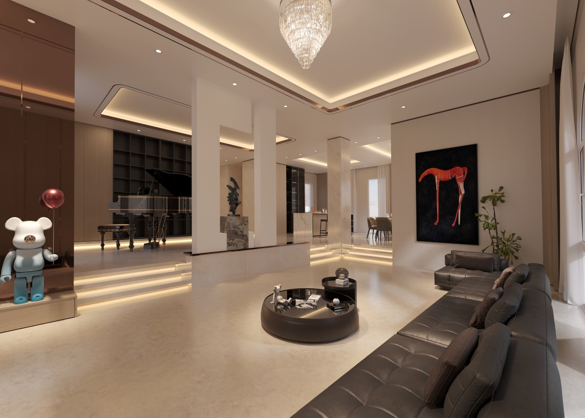 3D rendering of living room